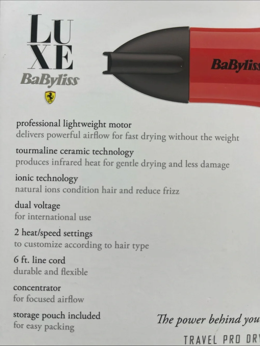 BaByliss LUXE Travel Pro Hair Dryer/MODEL 952